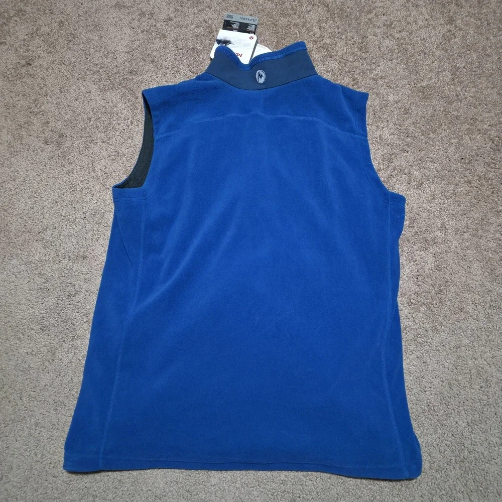 Marmot PolarTec Vest Mens Size 2XL Blue‎ Fleece Full Zip Lightweight Casual New